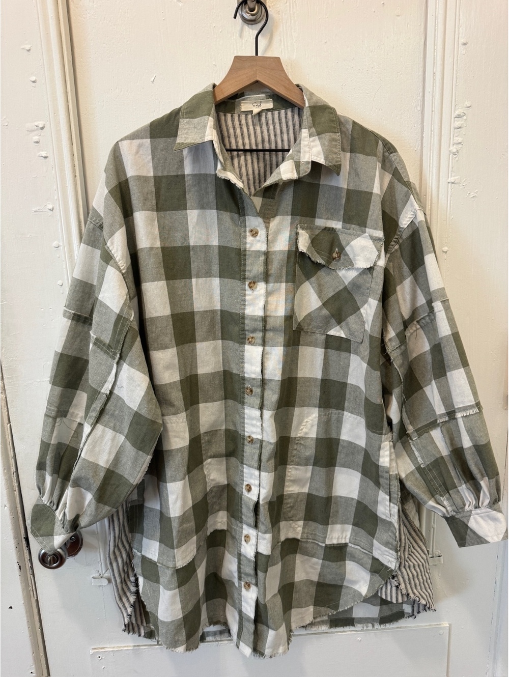 EASEL Los Angeles Yarn Dyed Oversized Shirt Dress